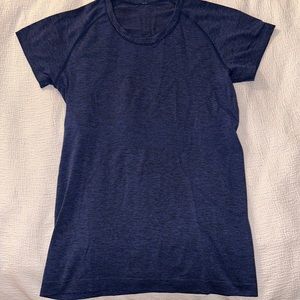 LuluLemon Short Sleeved Blue Workout Shirt